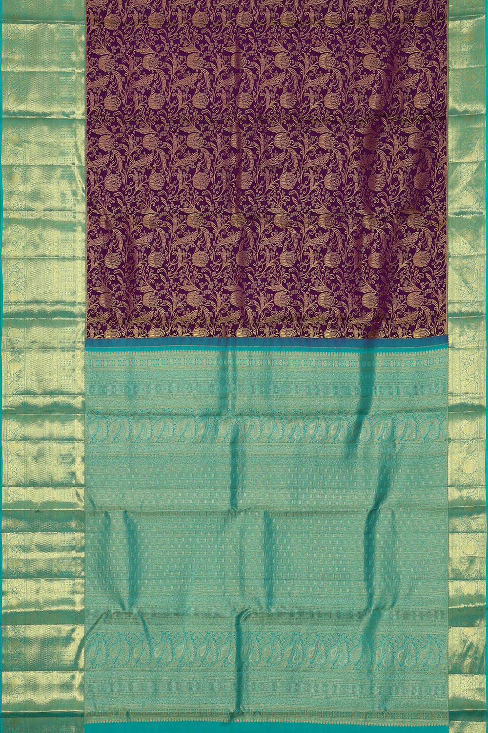 Image of Kanchipattu Purple Brocade Saree