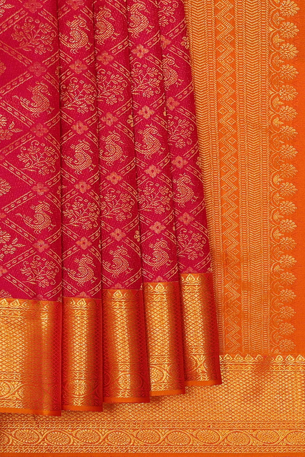 Kanchipattu Red Brocade Saree