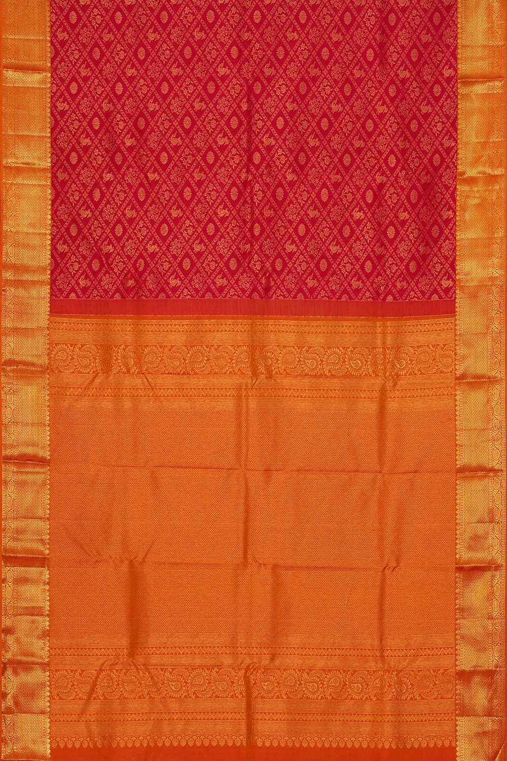 Image of Kanchipattu Red Brocade Saree