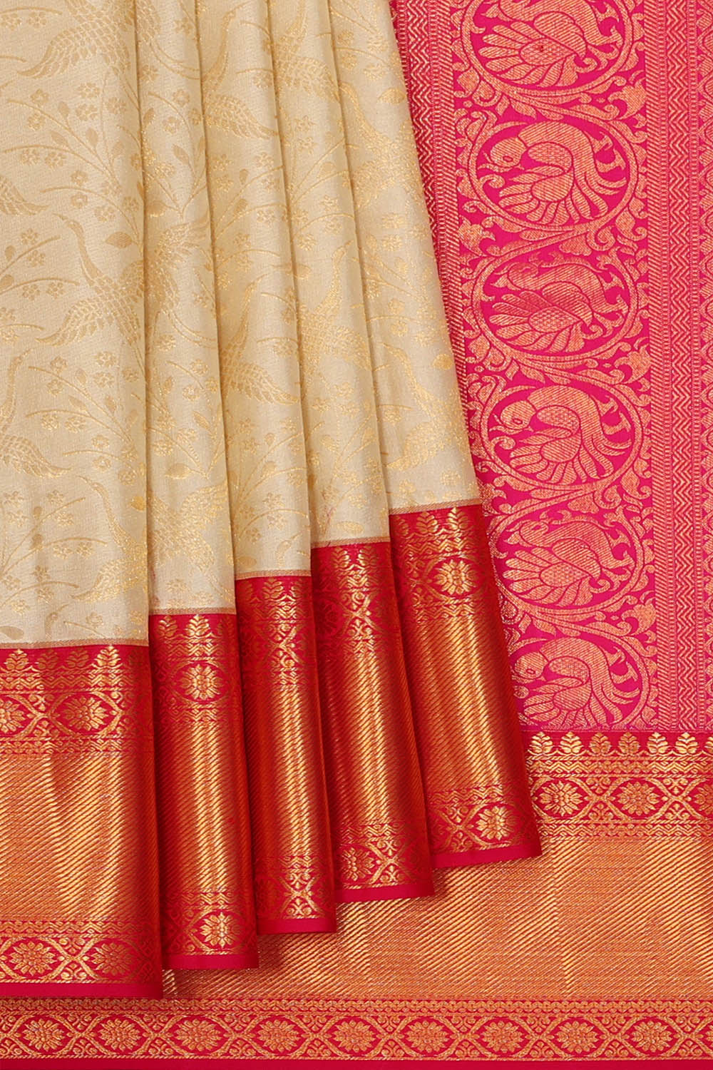 Image of Kanchipattu Silk Cream Saree