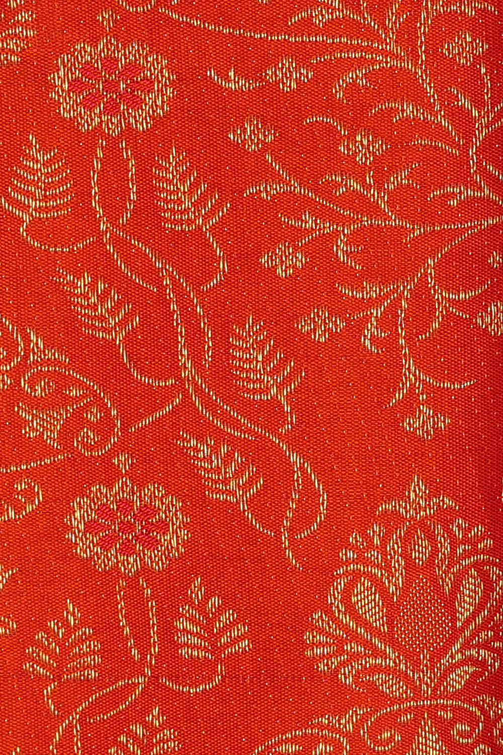 Image of Kanchipattu Orange Brocade Saree