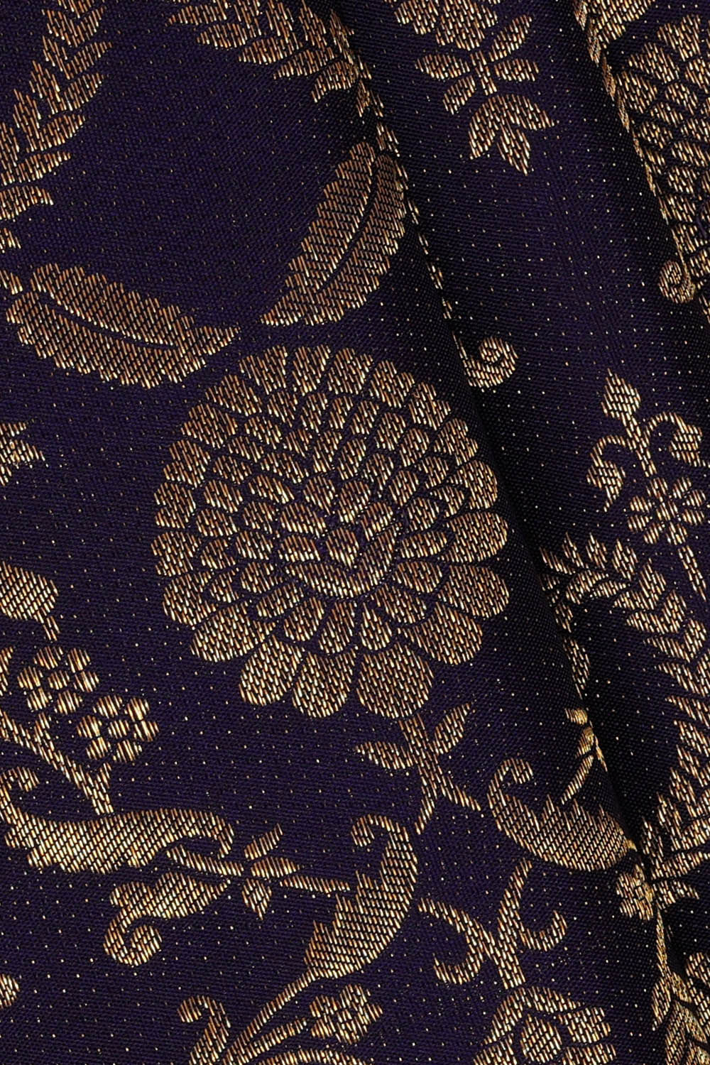 Image of Kanchipattu Navy Blue Brocade Saree