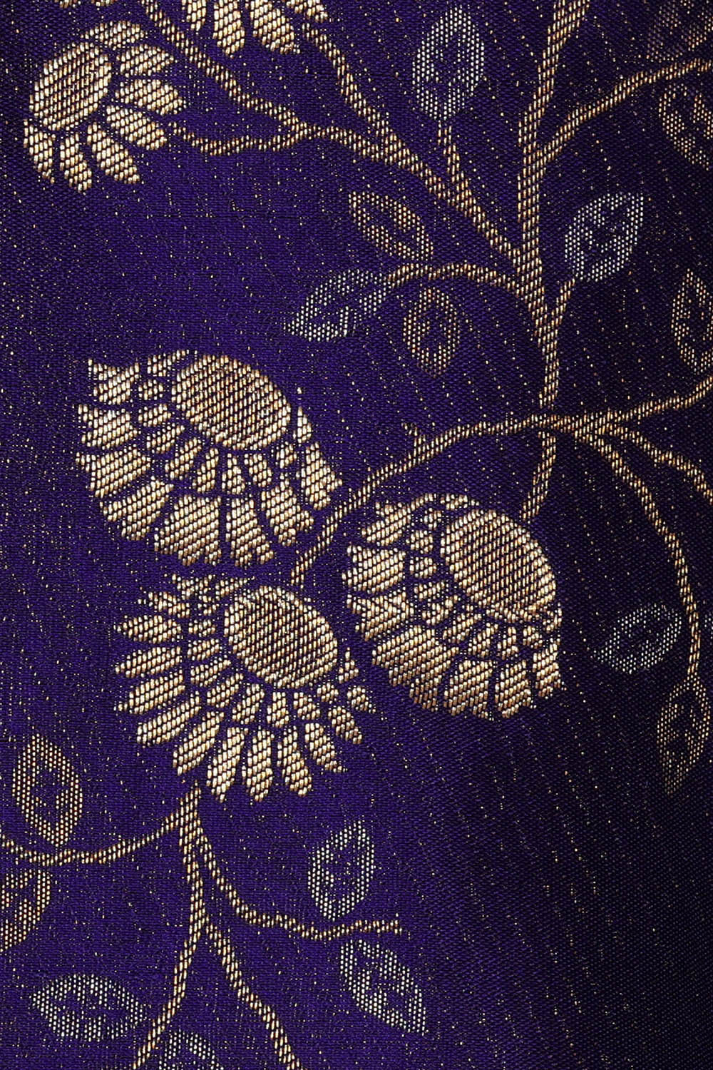 Image of Kanchipattu Dark Blue Brocade Saree