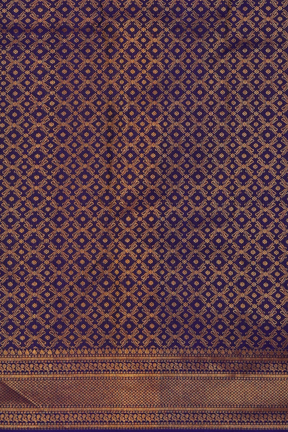 Image of Kanchipattu Dark Blue Brocade Saree