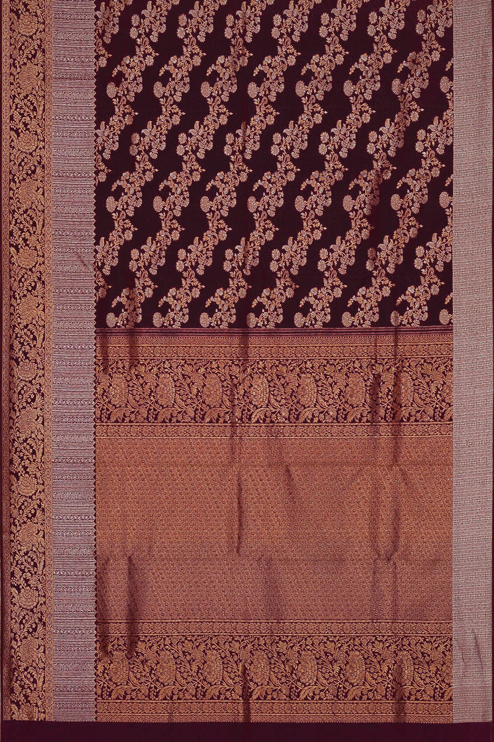 Kanchipattu Deep Wine Brocade Saree