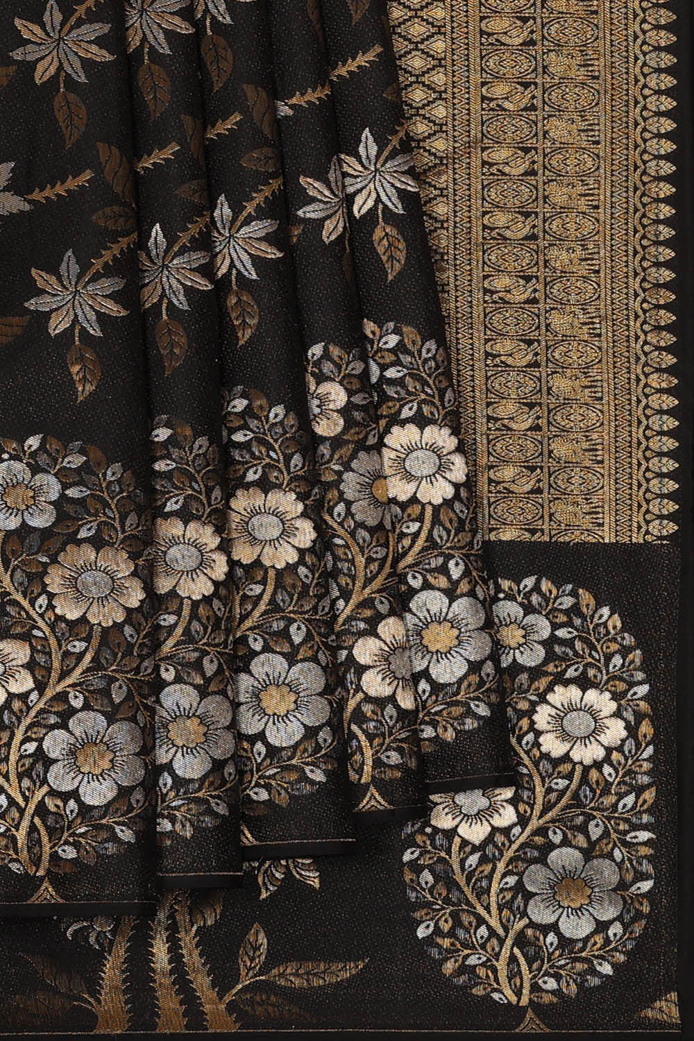 Image of Kanchipattu Black Brocade Saree