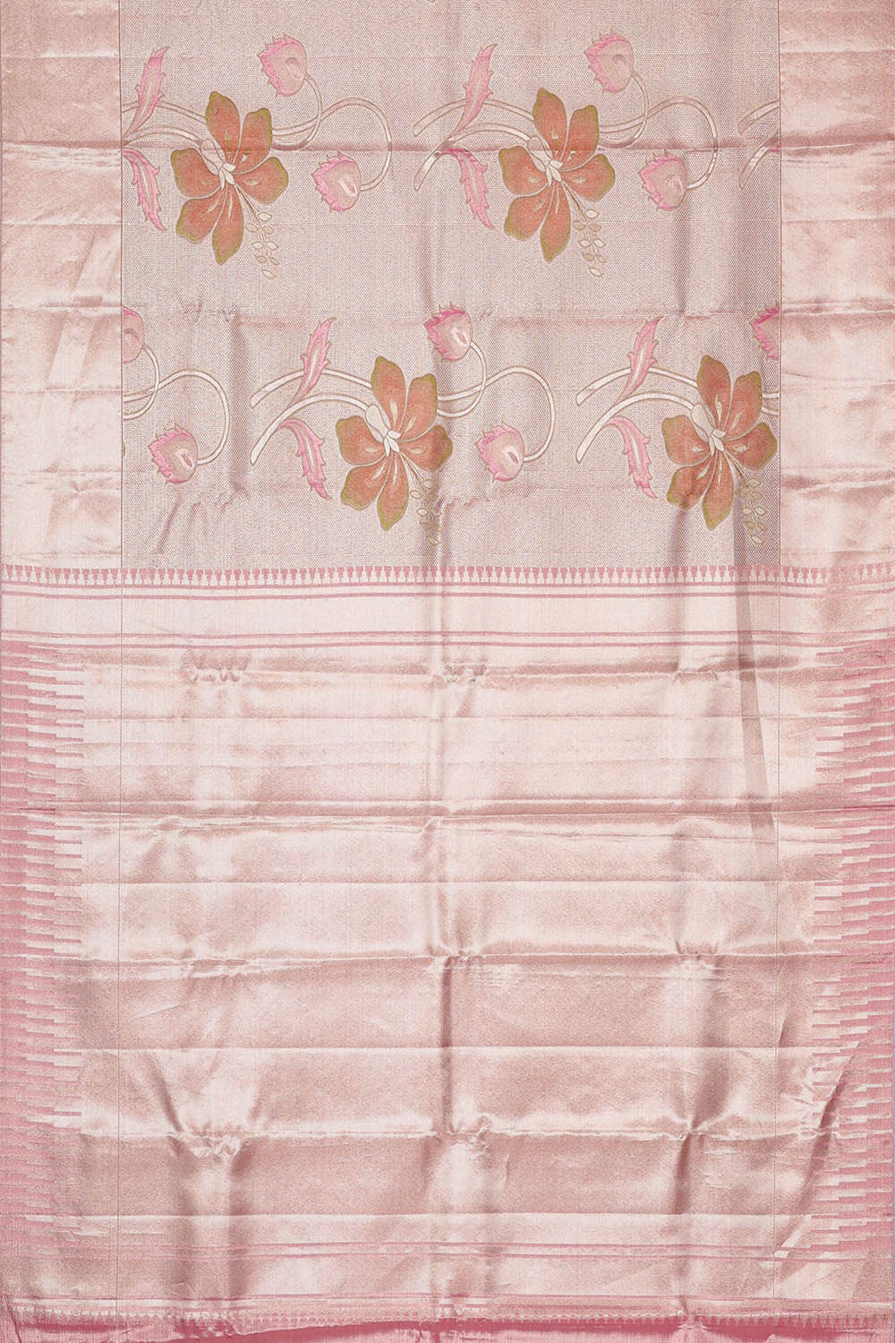 Image of Kanchipattu Pink Tissue Brocade Saree