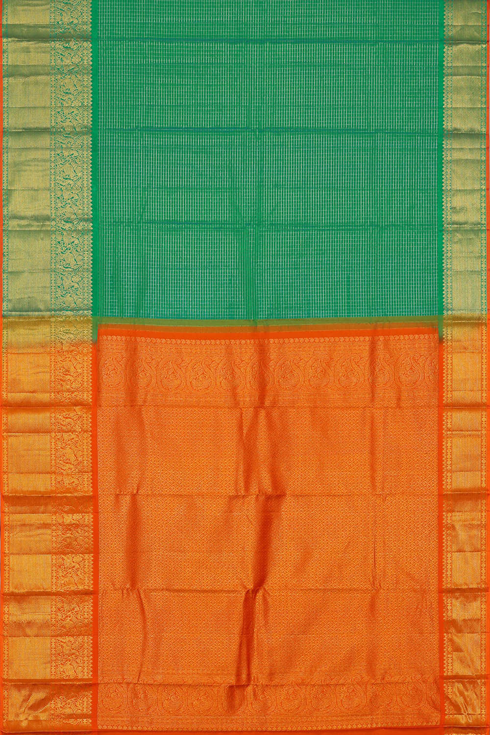 Image of Kanchipattu Emerald Green Brocade Saree