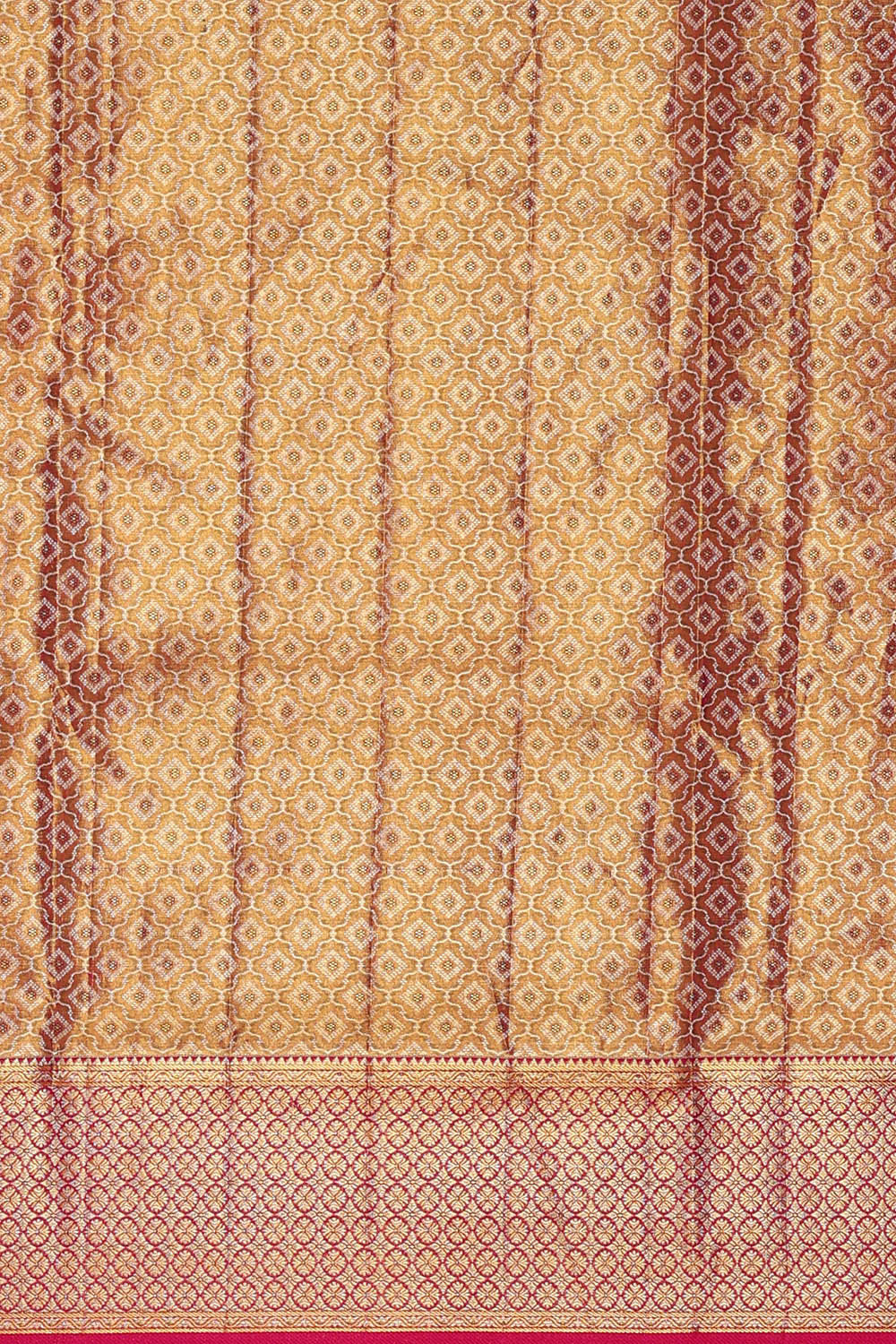 Image of Kanchipattu Golden Cream Brocade Saree