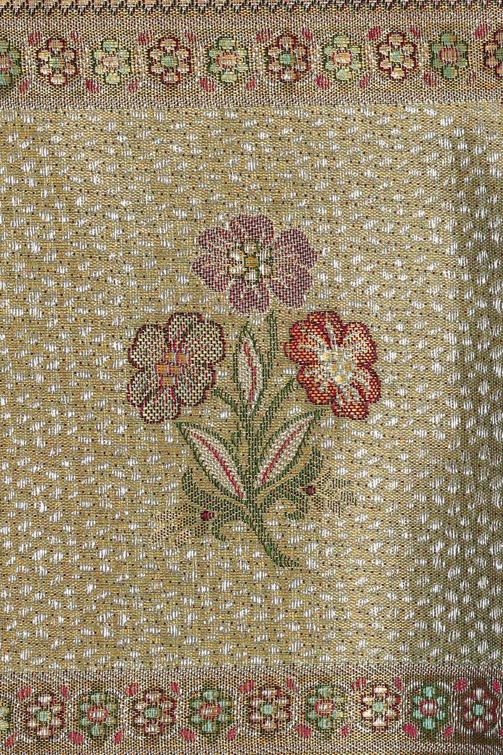 Image of Kanchipattu Pista Green Brocade Saree