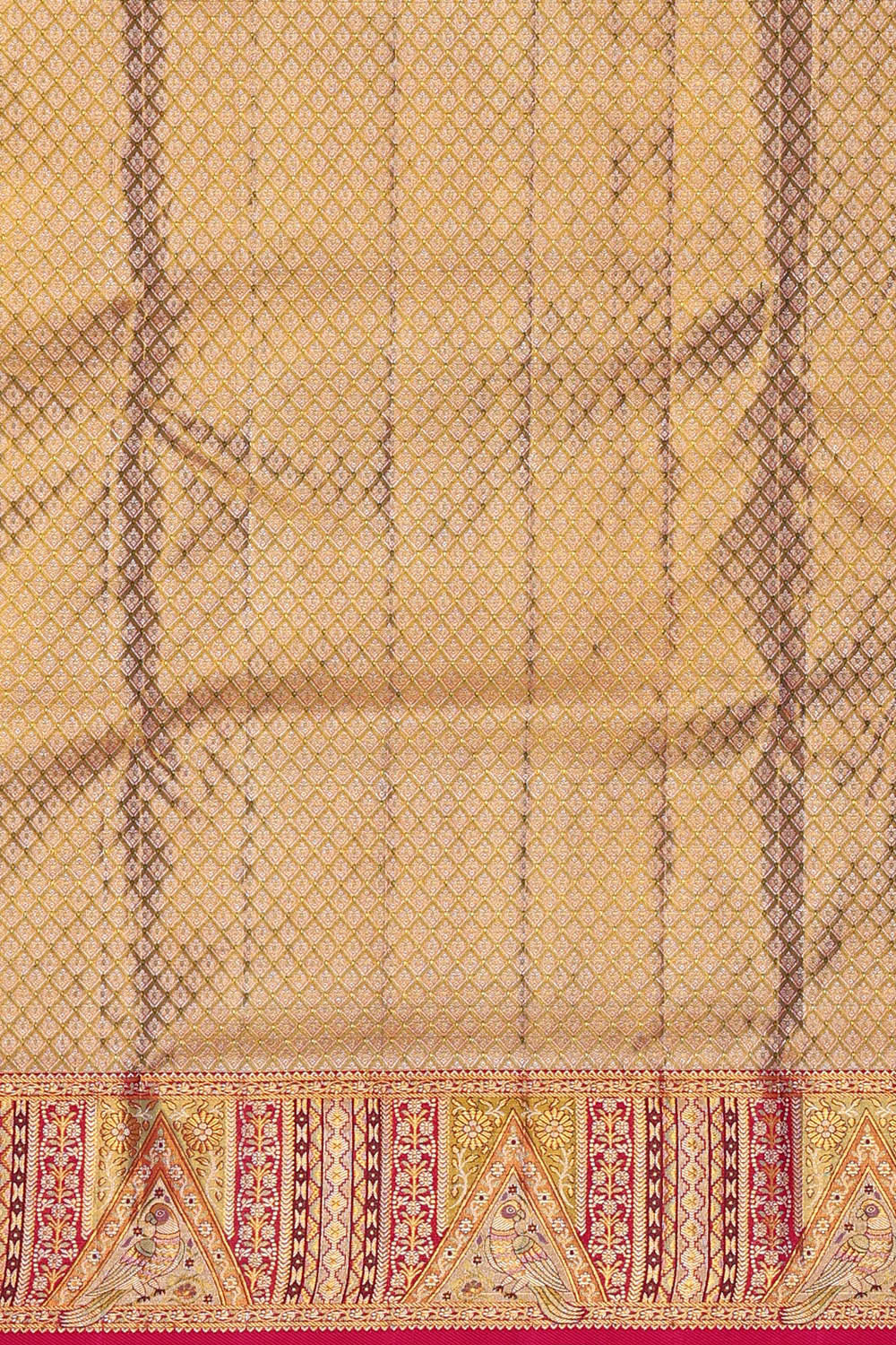 Image of Kanchipattu Pista Green Brocade Saree