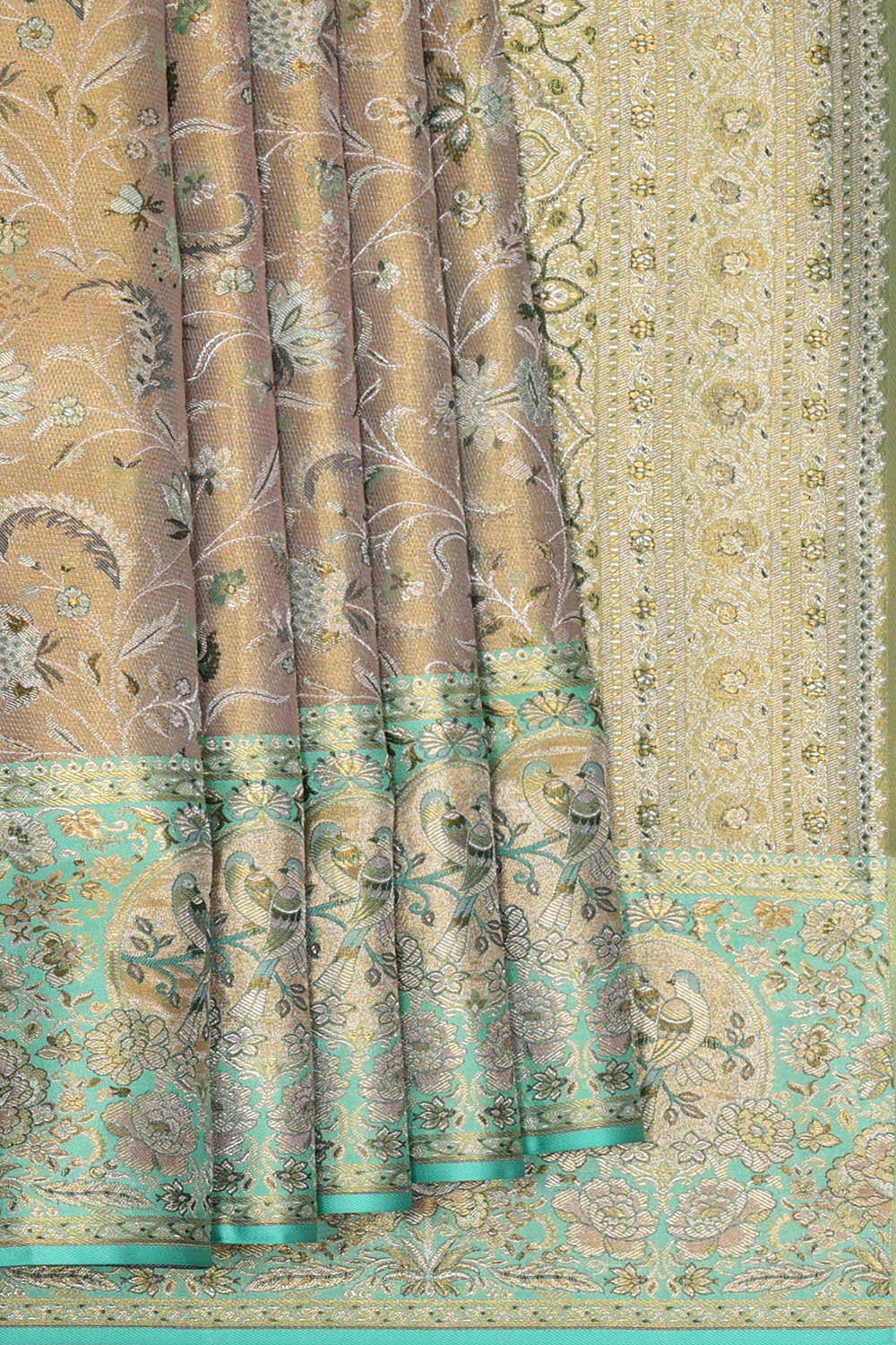 Image of Kanchipattu Gold Tissue Brocade Saree