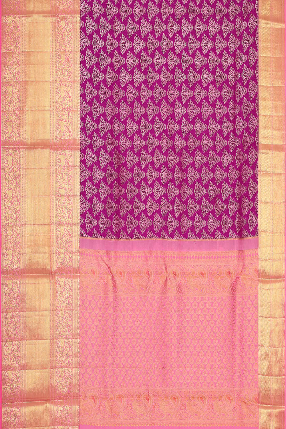 Image of Kanchipattu Magenta Purple Brocade Saree