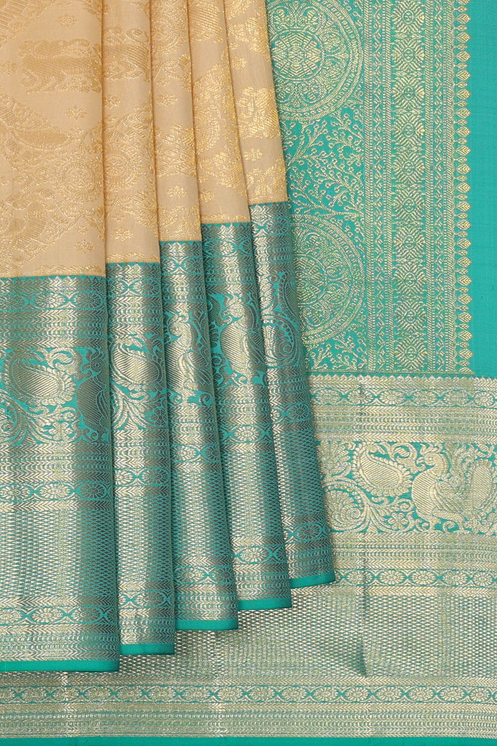 Image of Kanchipattu Silk Cream Saree