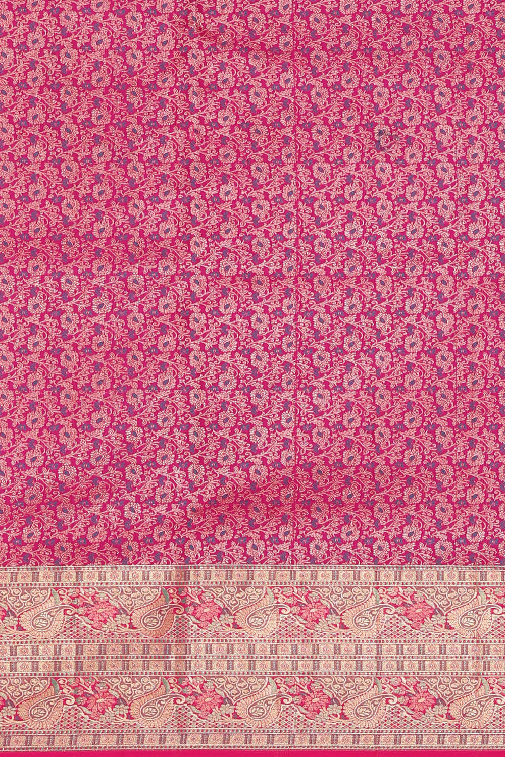 Image of Kanchipattu Peacock Blue Brocade Saree