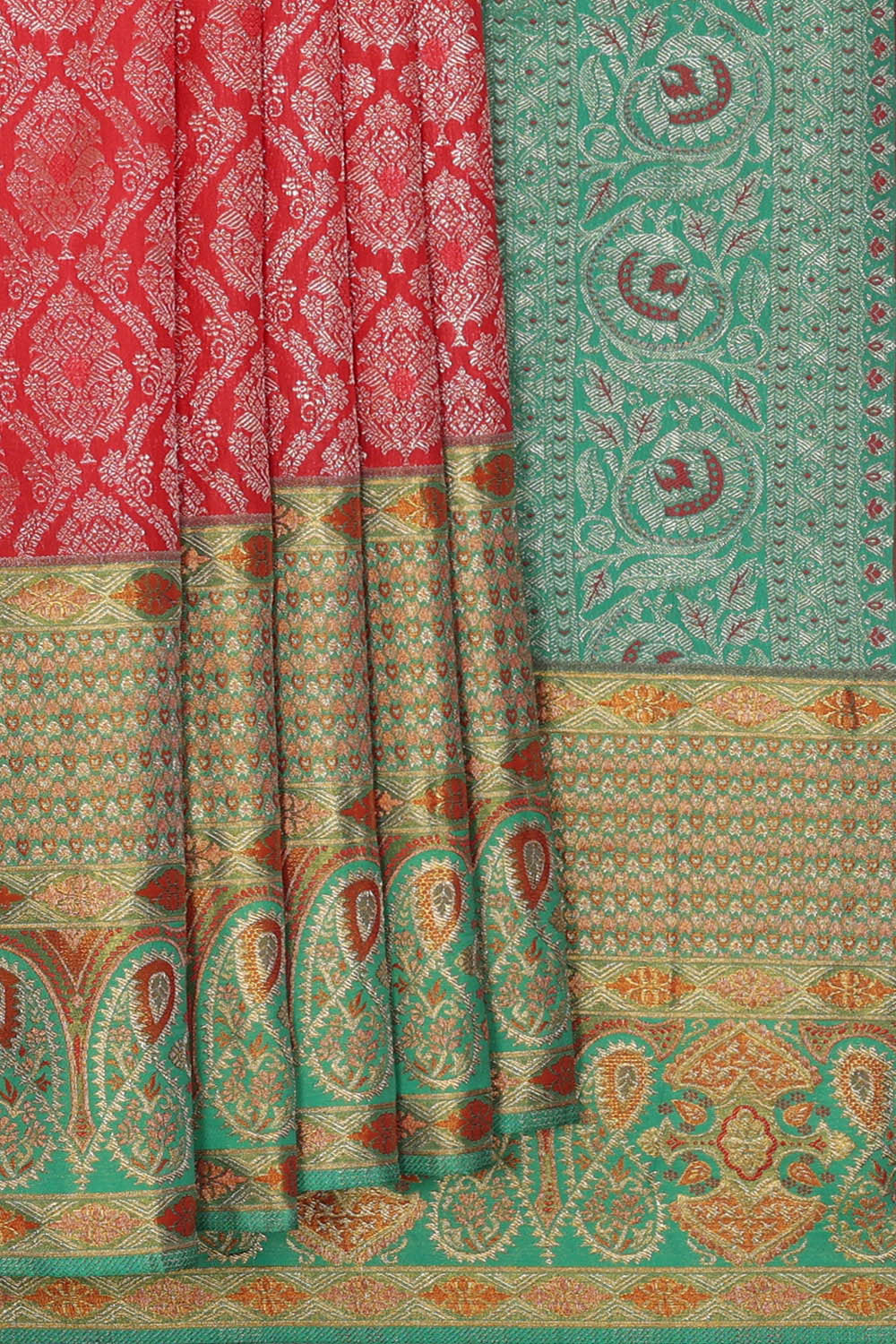 Image of Kanchipattu Red Brocade Saree