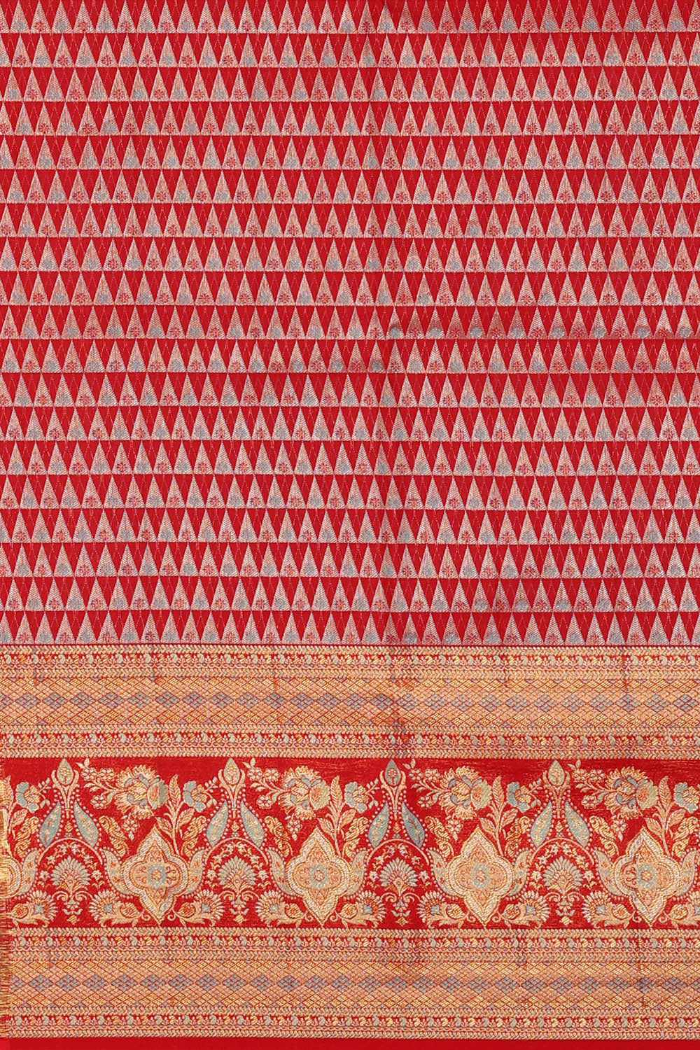 Image of Kanchipattu Sea Blue Brocade Saree