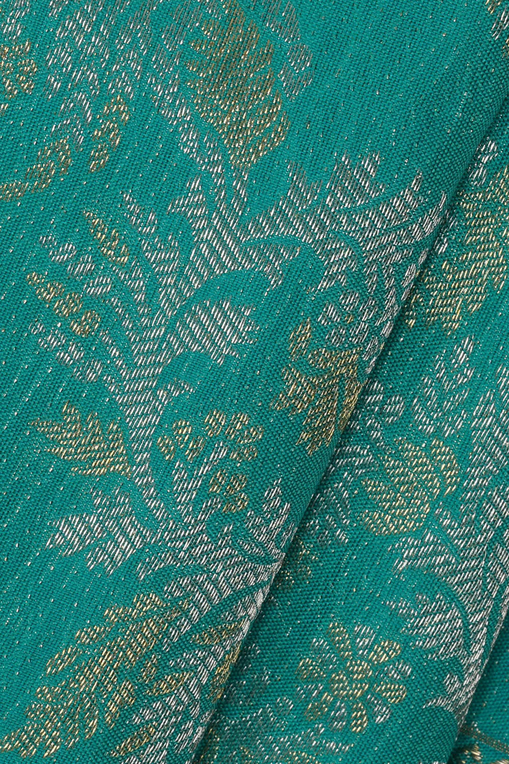 Image of Kanchipattu Deep Sea Green Brocade Saree