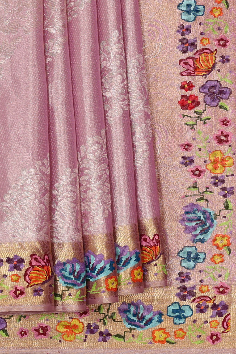 Image of Kanchipattu Light Lavender Tissue Brocade Saree