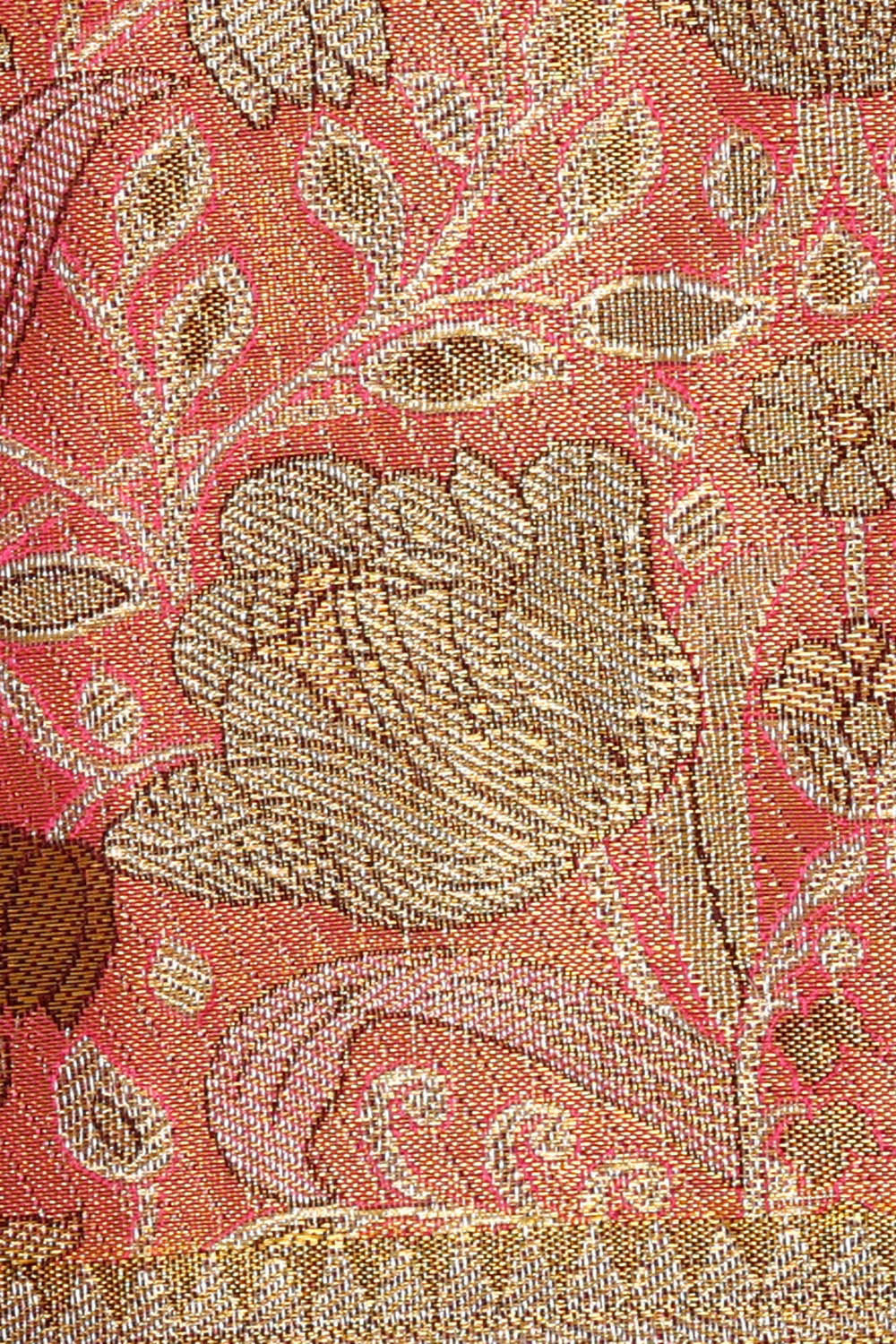Image of Kanchipattu Peach Pink Brocade Saree