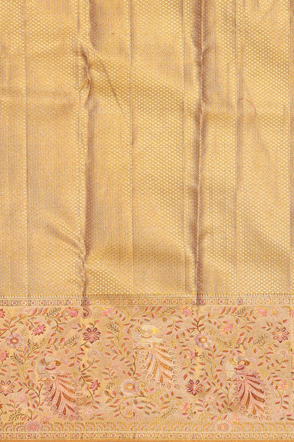 Image of Kanchipattu Peach Pink Brocade Saree