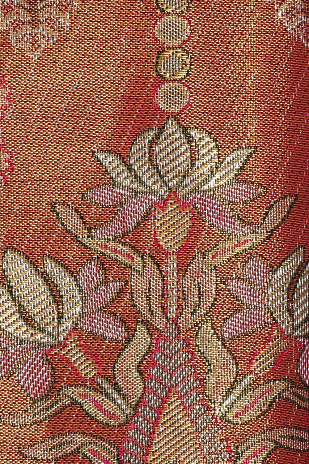 Kanchipattu Golden Orange Brocade Saree