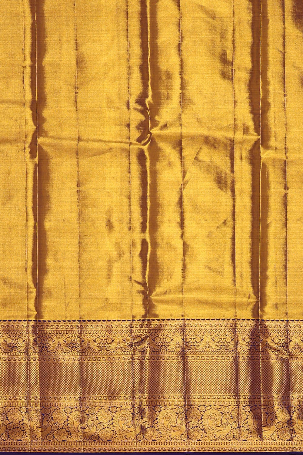 Image of Kanchipattu Golden Yellow Tissue Brocade Saree