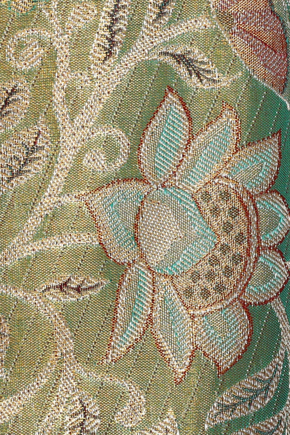 Image of Kanchipattu Sea Green Tissue Brocade Saree