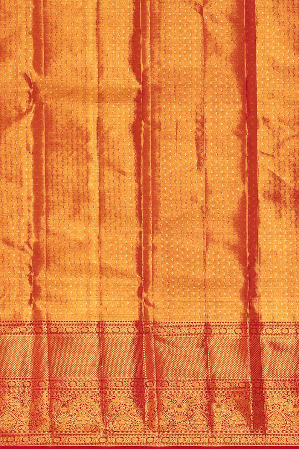 Image of Kanchipattu Golden Yellow Brocade Saree