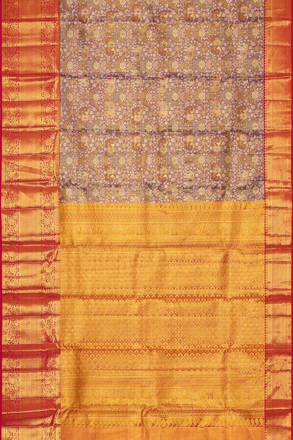 Image of Kanchipattu Purple Tissue Brocade Saree