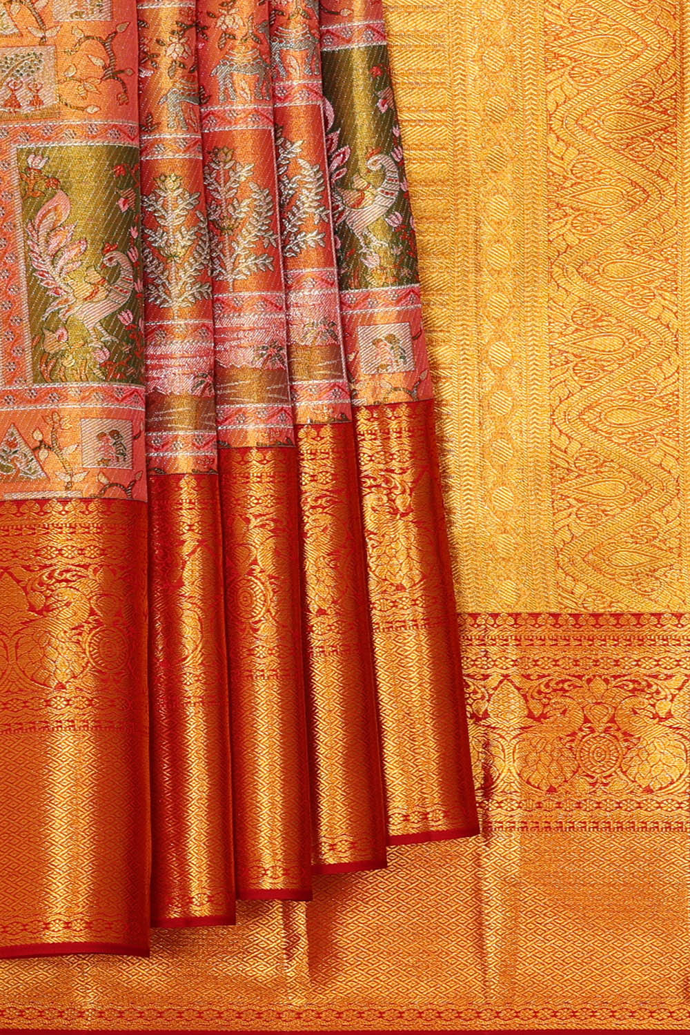 Image of Kanchipattu Multicolour Tissue Brocade Saree