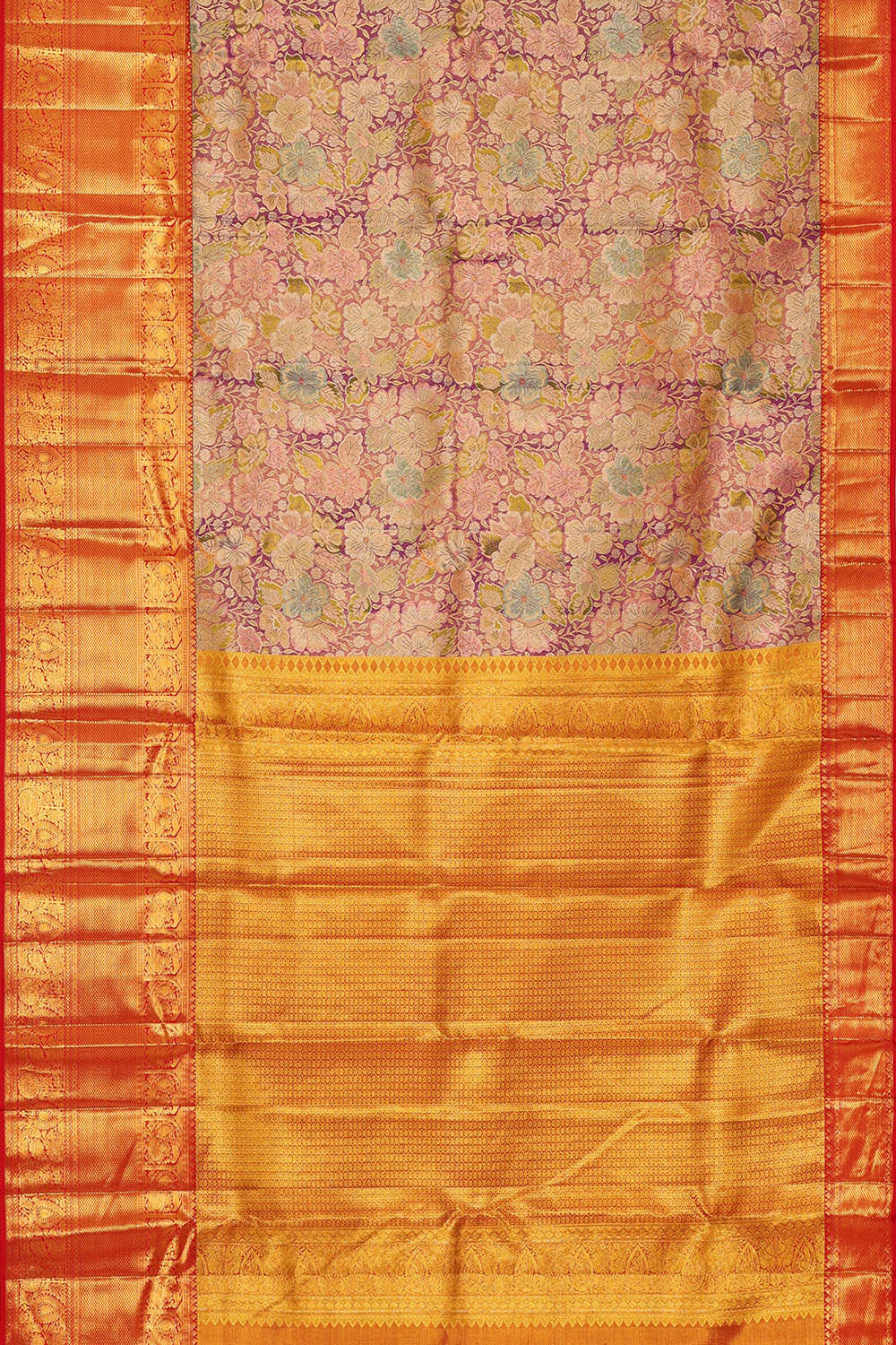 Image of Kanchipattu Purple Tissue Brocade Saree