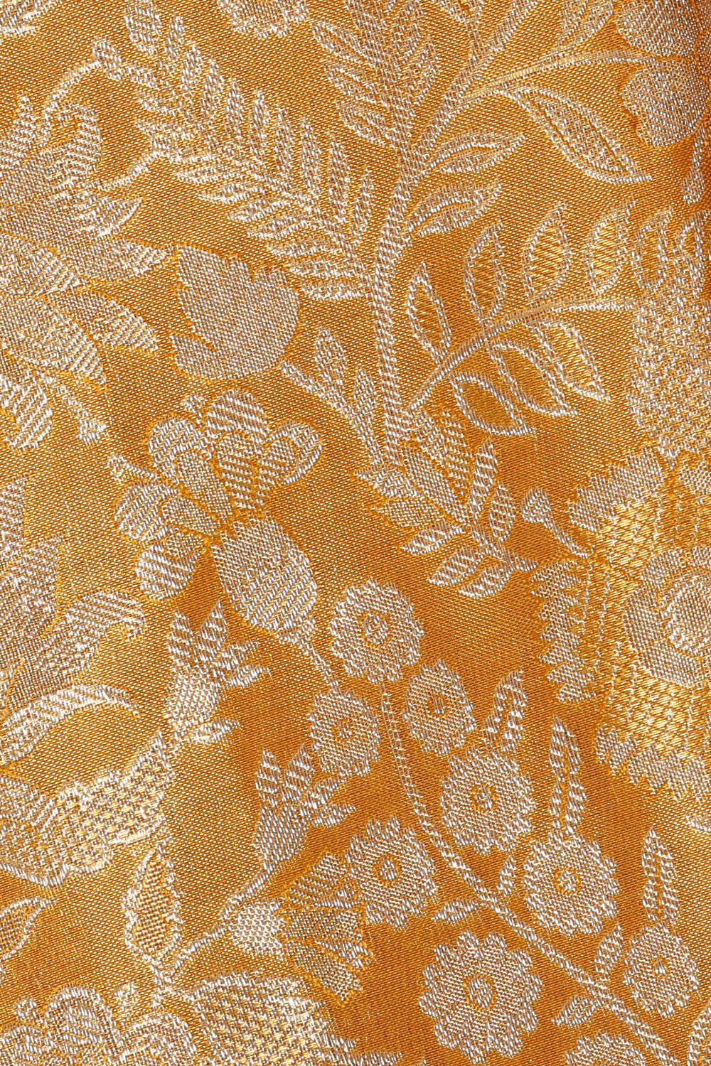 Image of Kanchipattu Golden Yellow Tissue Brocade Saree