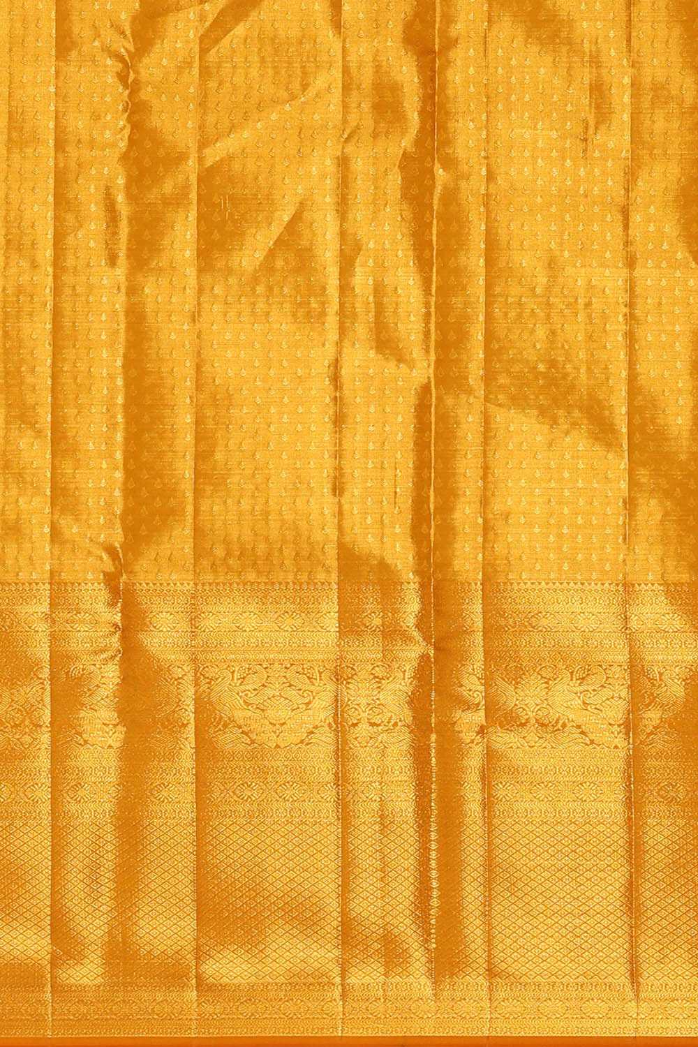 Image of Kanchipattu Golden Yellow Tissue Brocade Saree