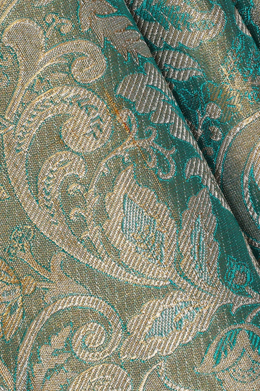 Image of Kanchipattu Blue Tissue Brocade Saree