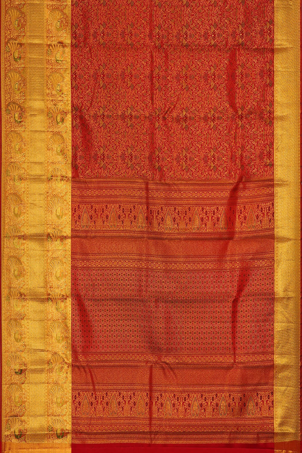 Image of Kanchipattu Red Brocade Saree
