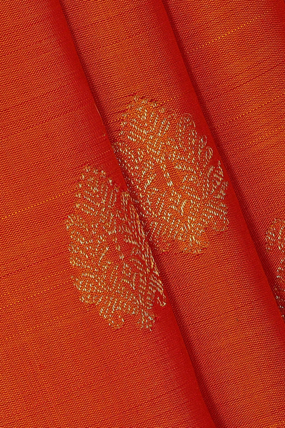 Image of Kanchipattu Orange Brocade Saree