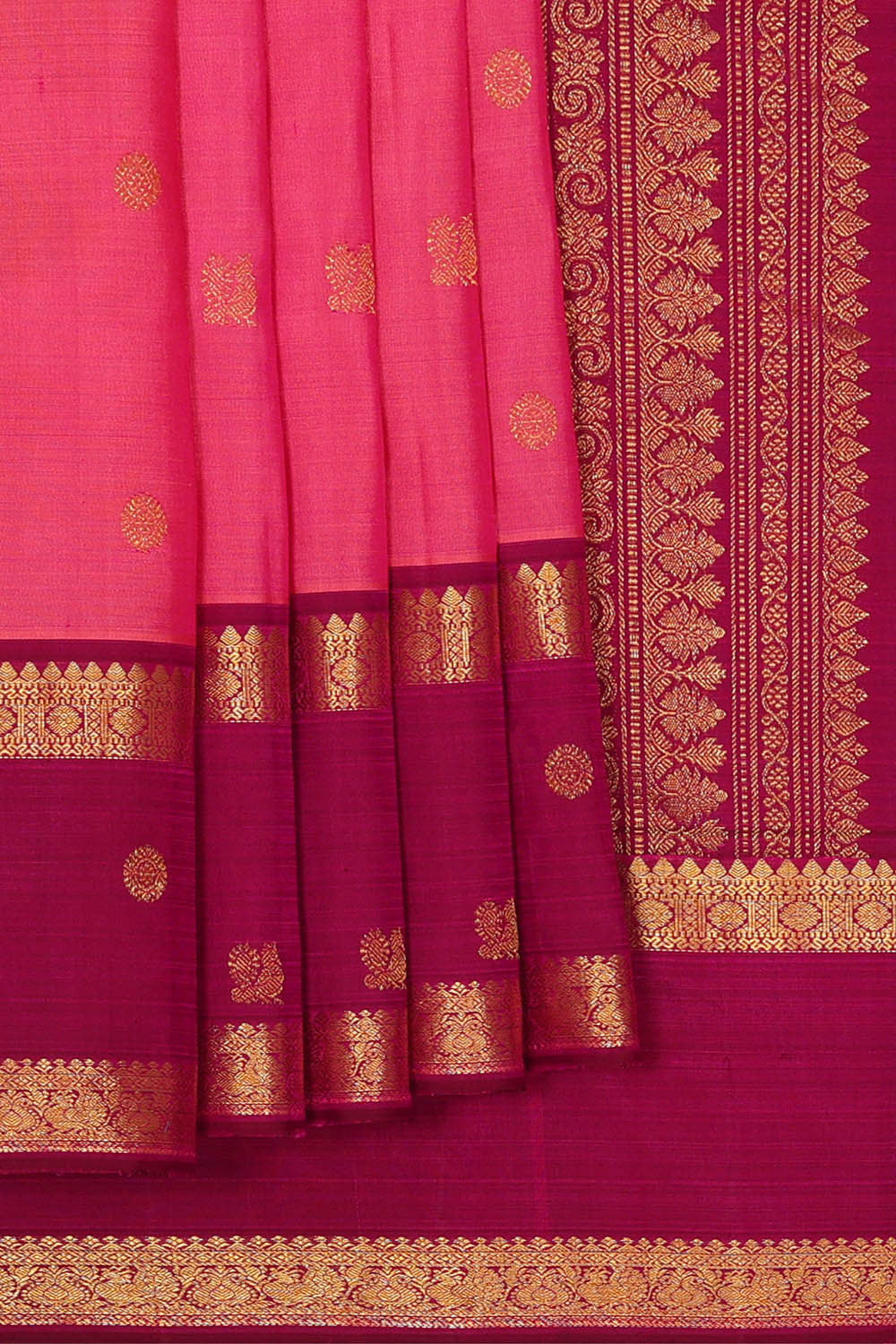 Image of Kanchipattu Pink Brocade Saree