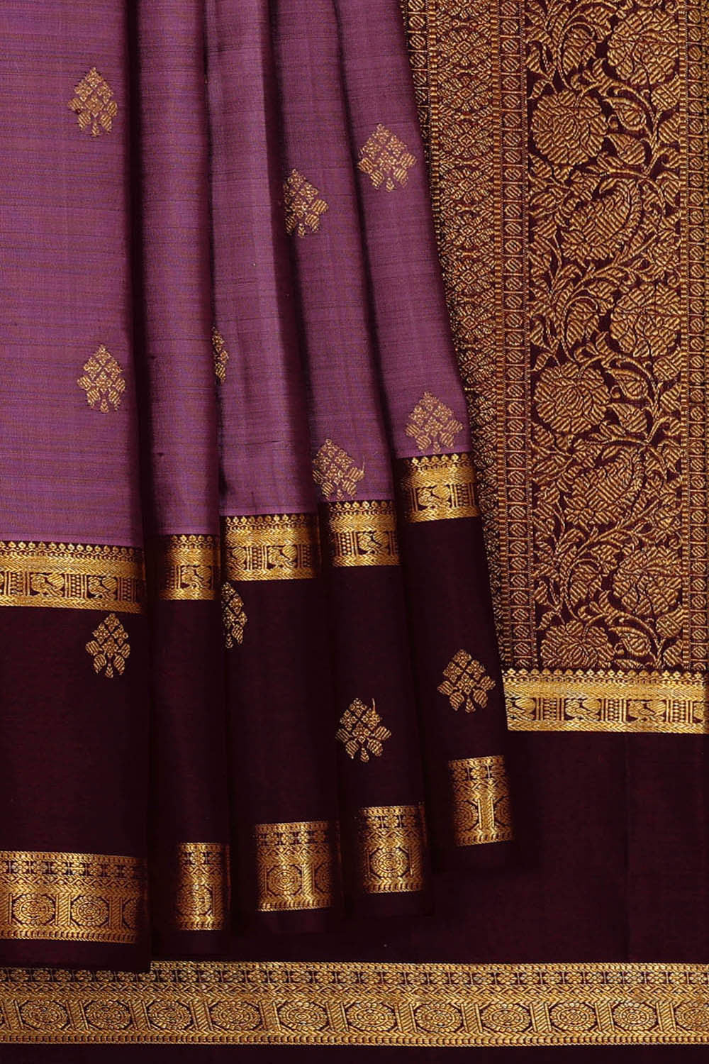 Image of Kanchipattu Dark Lavender Brocade Saree