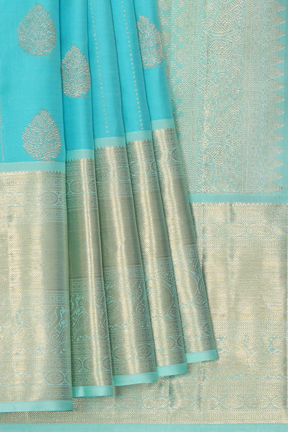 Image of Kanchipattu Sky Blue Brocade Saree