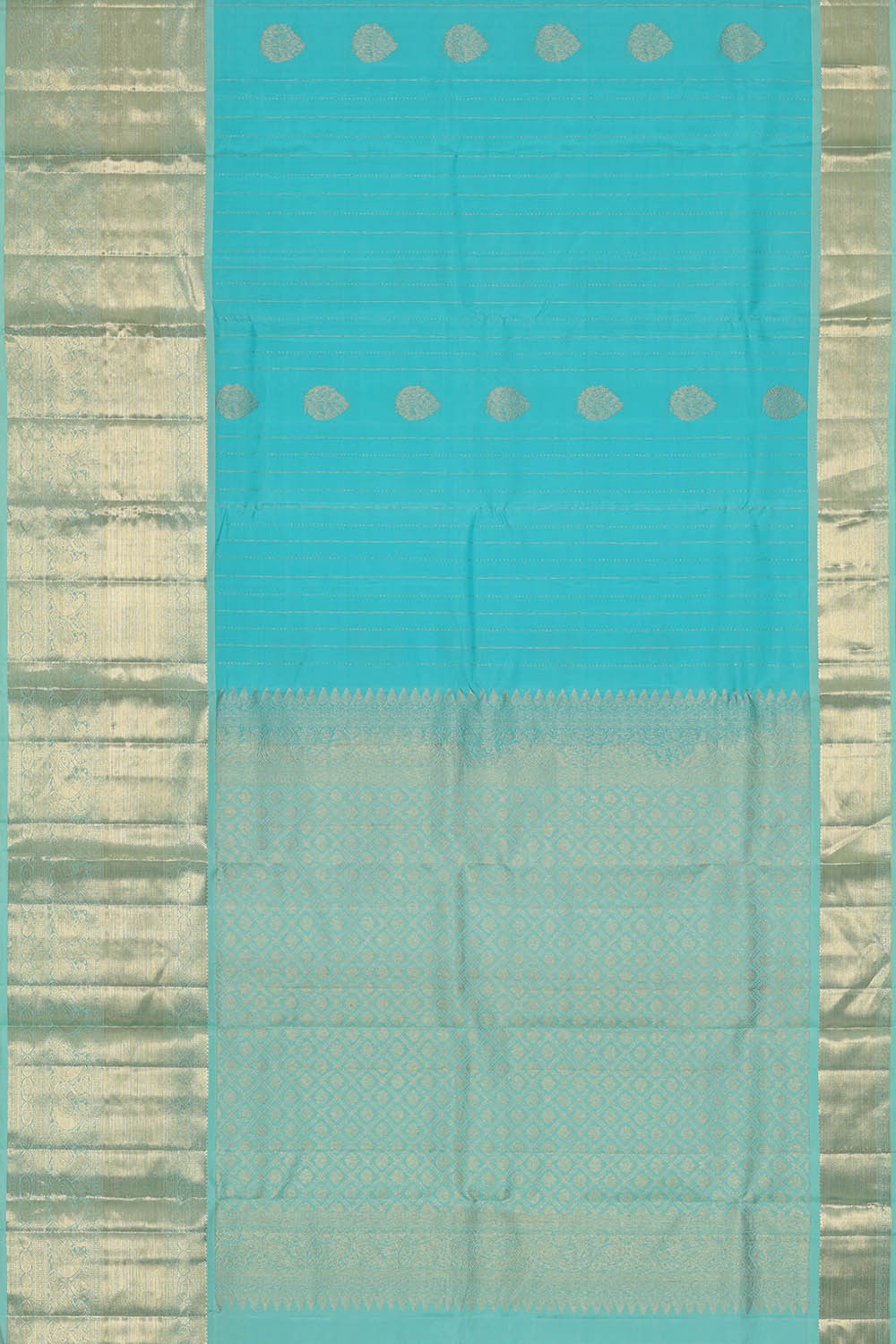 Kanchipattu Sky Blue Brocade Saree