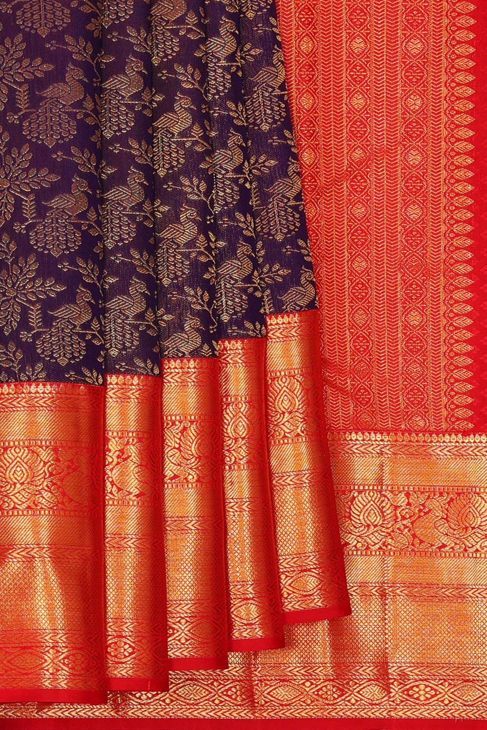 Image of Kanchipattu Violet Brocade Saree