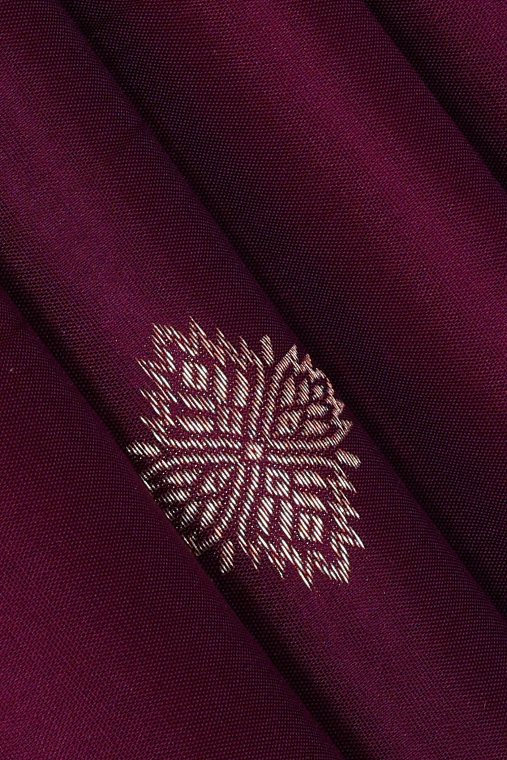 Image of Kanchipattu Deep Wine Brocade Saree