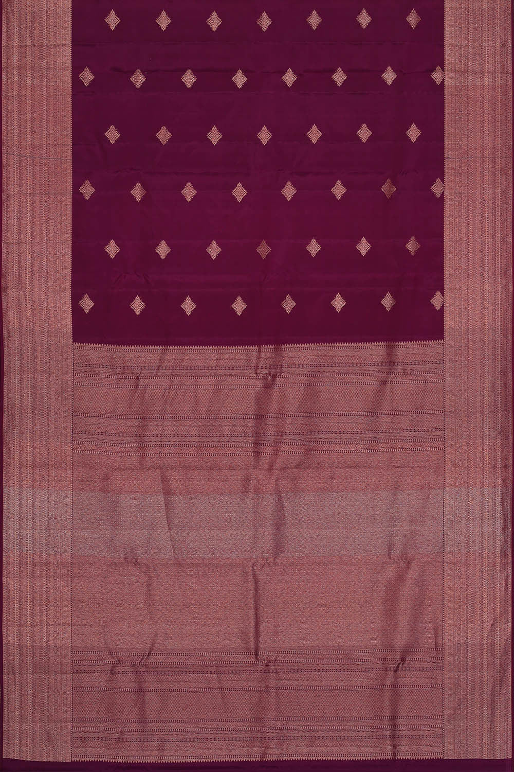 Image of Kanchipattu Deep Wine Brocade Saree
