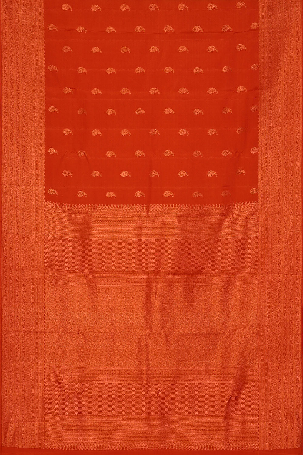 Image of Kanchipattu Orange Brocade Saree