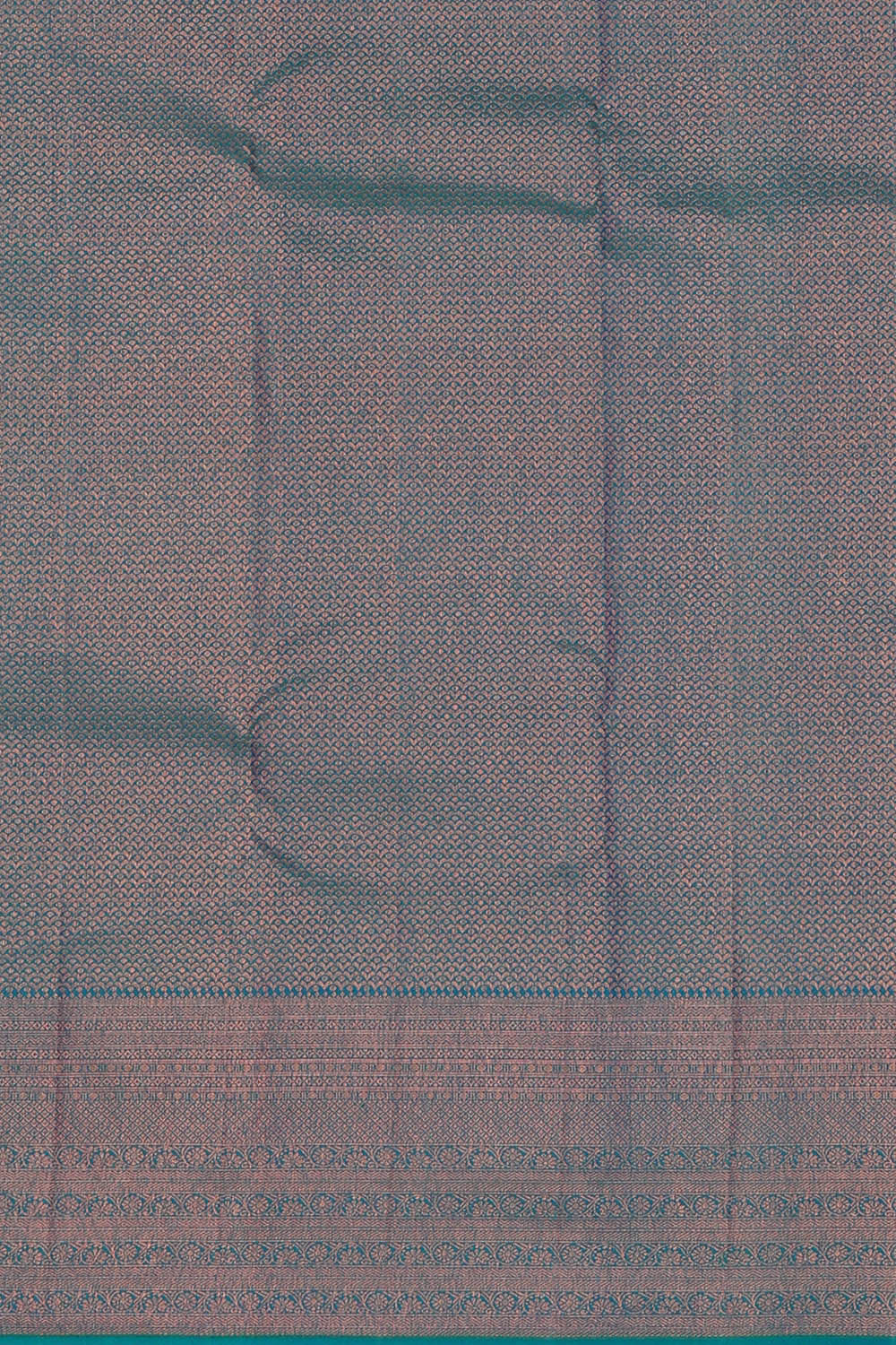 Image of Kanchipattu Peacock Blue Brocade Saree