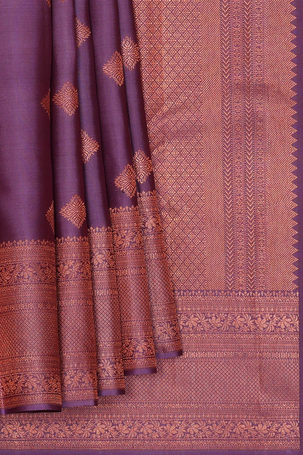 Image of Kanchipattu Violet Brocade Saree