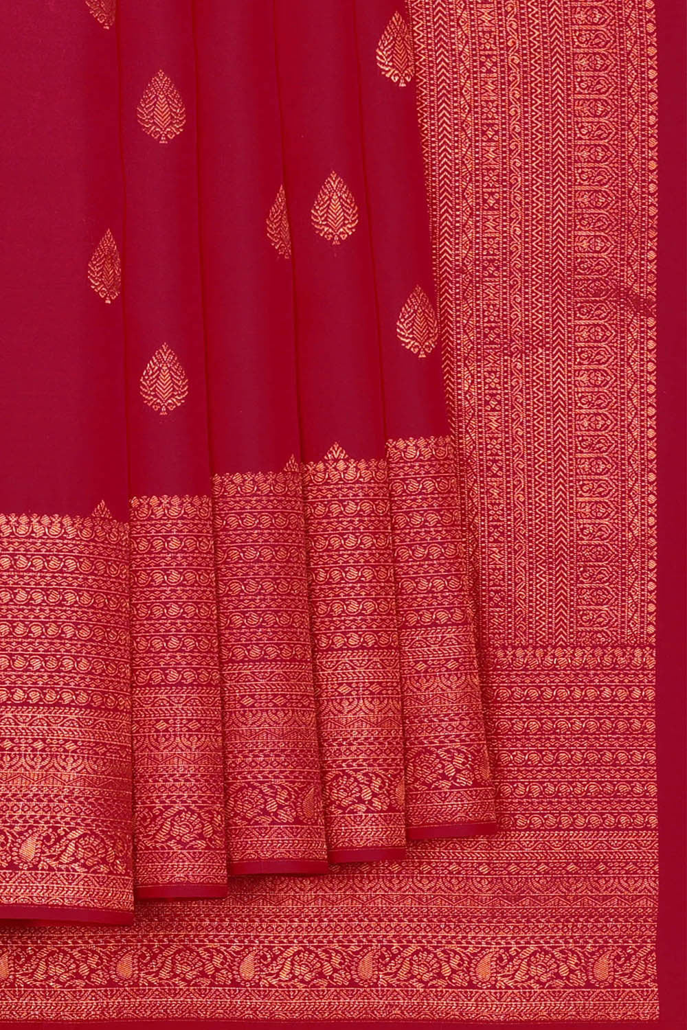 Image of Kanchipattu Pinkish Red Brocade Saree
