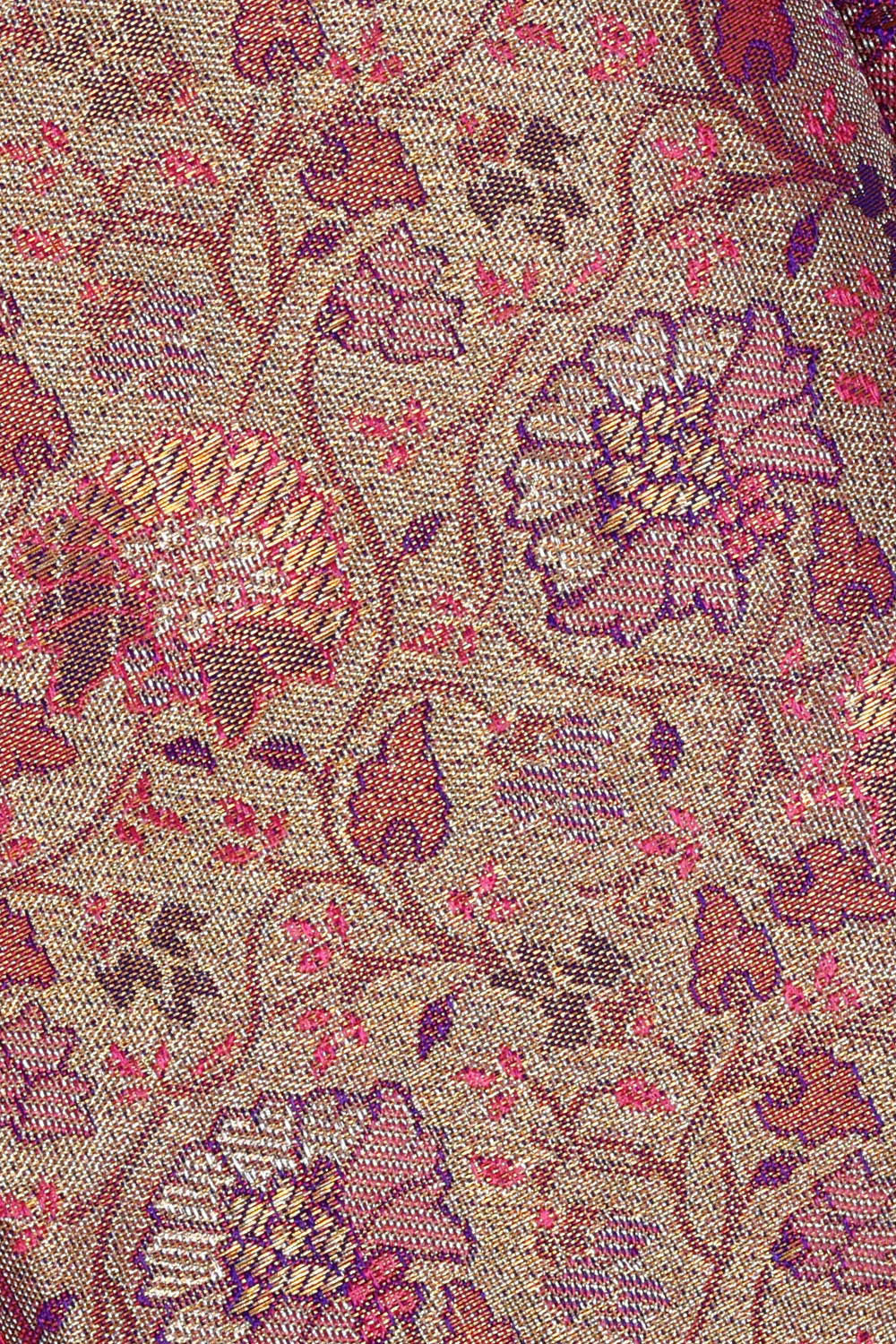Image of Kanchipattu Golden Pink Tissue Brocade Saree