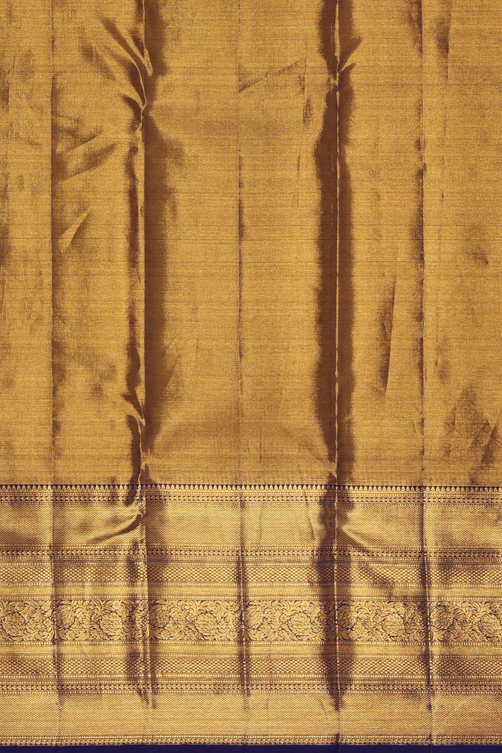 Image of Kanchipattu Golden Blue Tissue Brocade Saree